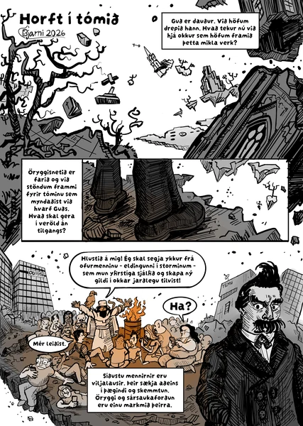 fyrsta síða: Horft í tómið