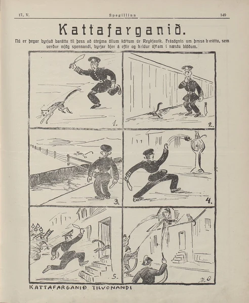 blaðsíða með verki: Kattafarganið