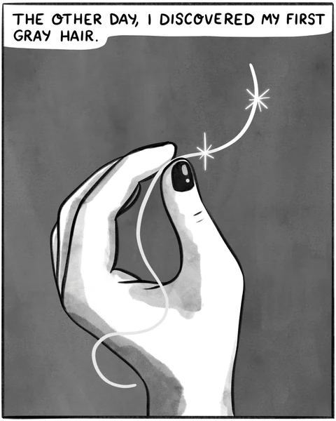 fyrsta síða: The Gift of a Gray Hair