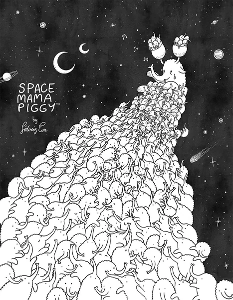 sýnishorn: Space Mama Piggy