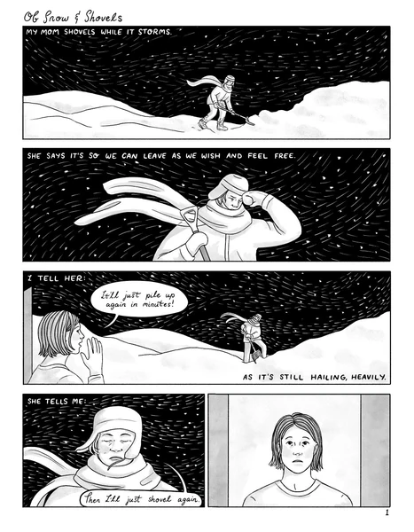 fyrsta síða: Of Snow and Shovels